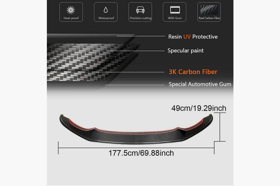 BMW 4 sērija F32/F33/F36 2012–2020 Priekšējā bampera lūpa Lip V7 (F82/F83, oglekļa šķiedra) Foto 6