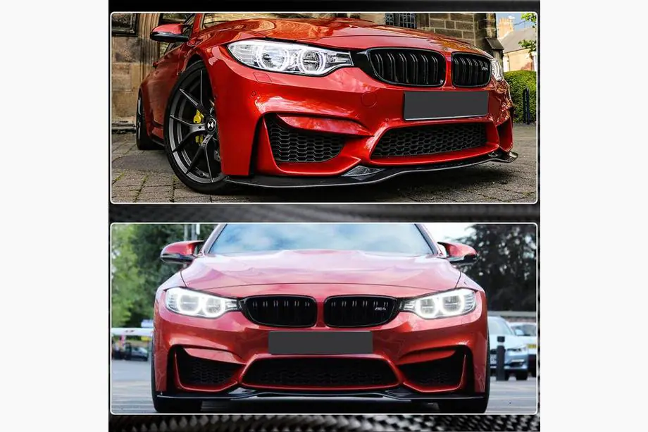 BMW 4 sērija F32/F33/F36 2012–2020 Priekšējā bampera lūpa Lip V9 (F82/F83, karbons) Foto 3