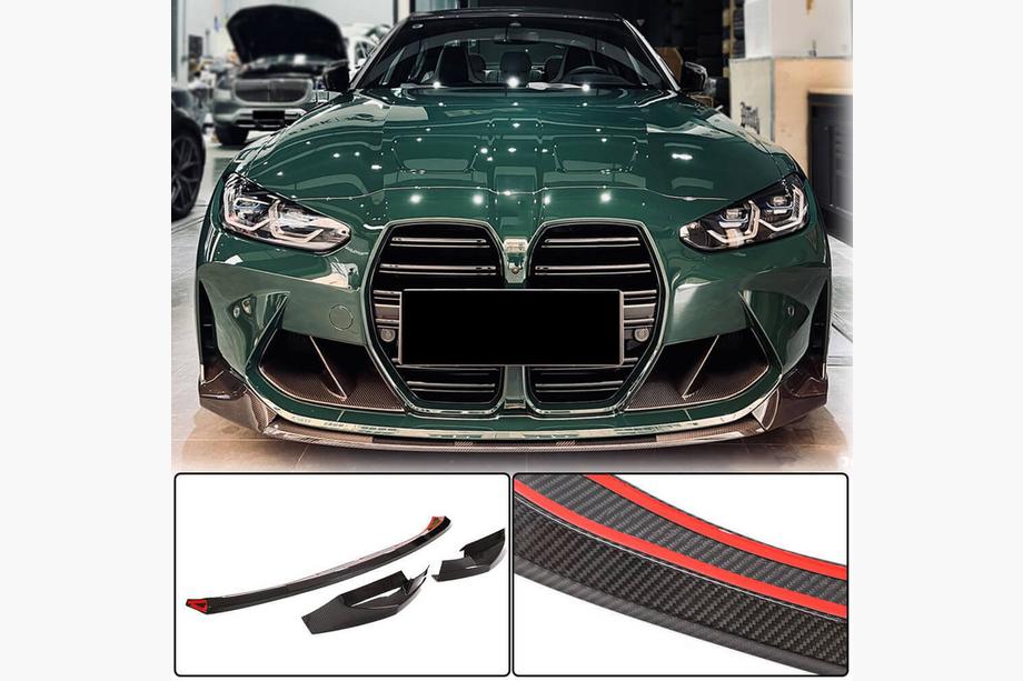 BMW 3. sērija G20/G21 2018– Priekšējā bampera lūpa Lip V3 (G80, oglekļa šķiedra) Foto 1