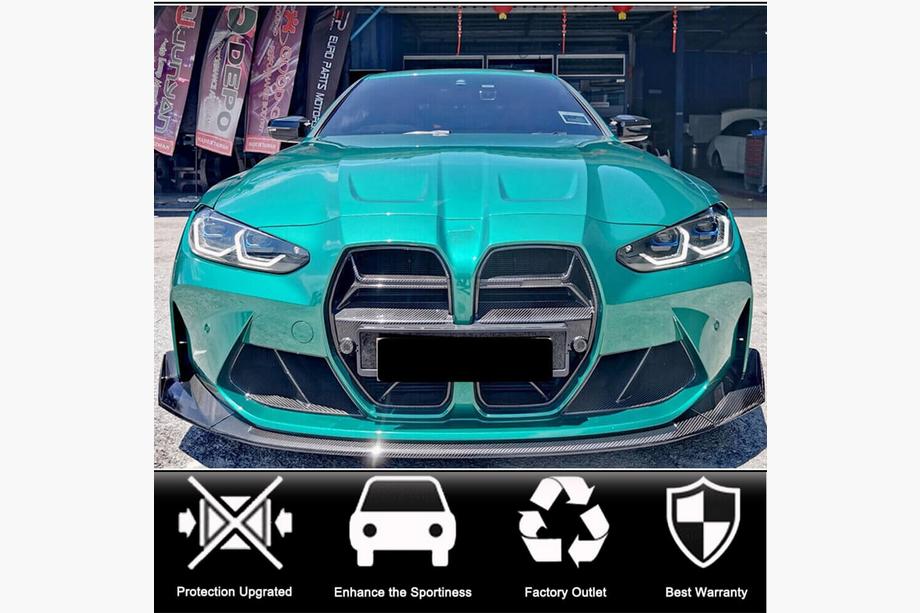 BMW 3. sērija G20/G21 2018– Priekšējā bampera lip spoilers Lip V8 (G80, oglekļa šķiedra) Foto 2