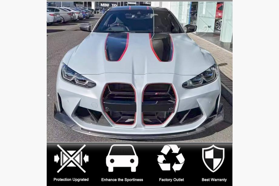 BMW 4. sērija G22/23/26 2020– Priekšējā bampera lūpa Lip V2 (G82/G83, oglekļa šķiedra) Foto 2