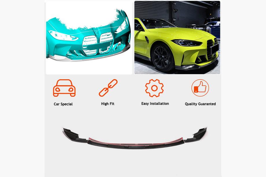 BMW 4. sērija G22/23/26 2020– Priekšējā bampera lūpa Lip V3 (G82/G83, karbonšķiedra) Foto 2