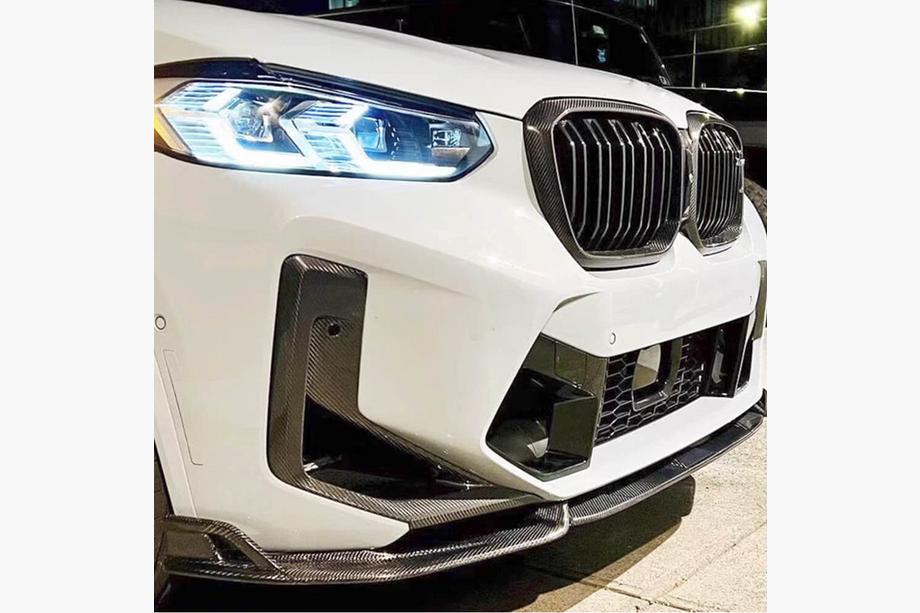 BMW X3 G01 2018– Priekšējā bampera lipa uzlika (F97 2022-2024, oglekļa šķiedra) Image