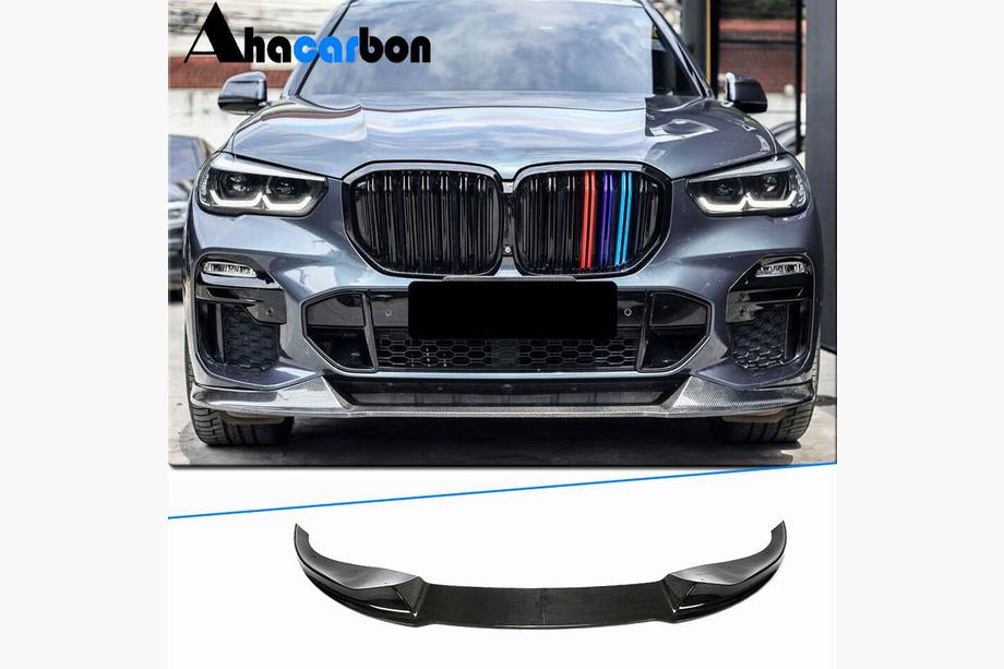 BMW X5 G05 2019–2026 Priekšējā bampera lūpas spoileris Paradigm V-4 (2018-2022, dabīgs oglekļa šķiedras) Image
