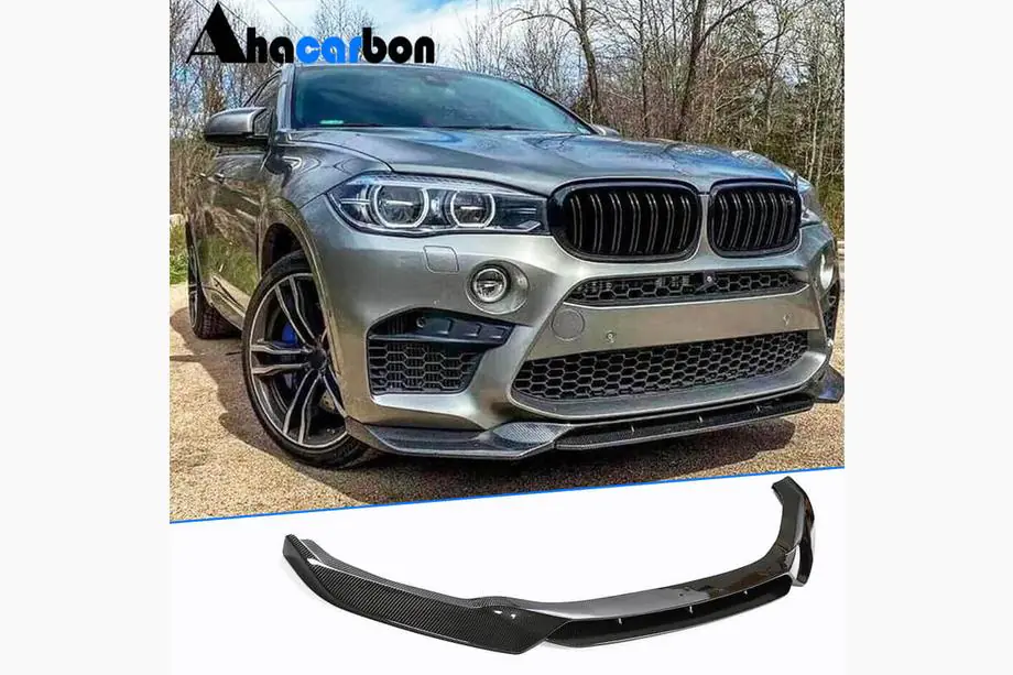 BMW X6 F16 2014–2019 Priekšējā bampera lūpa Lip V1 (F86, karbons) Image