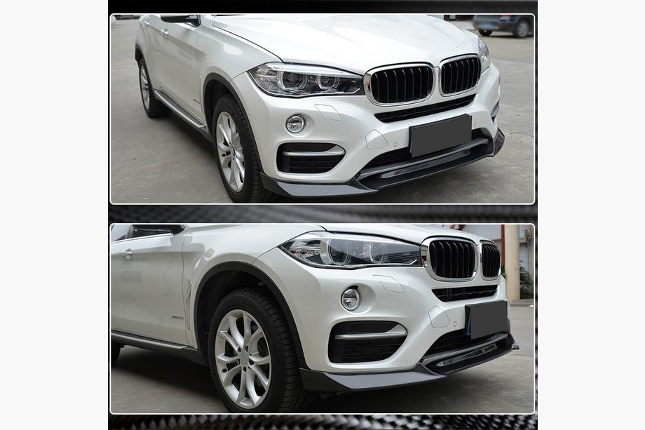 BMW X6 F16 2014–2019 Priekšējā bufera lūpas spoilers Lip V2 (Base, oglekļa šķiedra) Foto 5