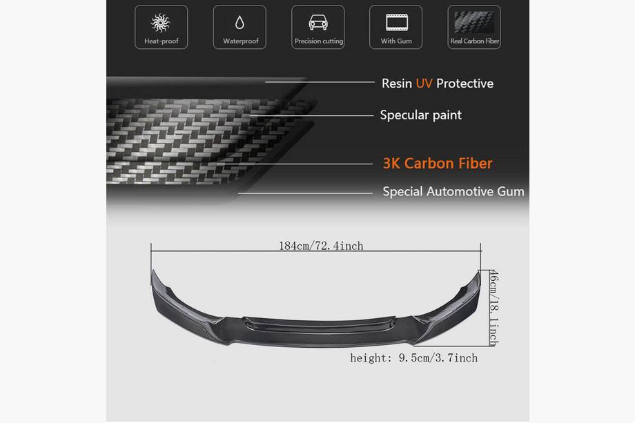 BMW X6 F16 2014–2019 Priekšējā bufera lūpas spoilers Lip V2 (Base, oglekļa šķiedra) Foto 6