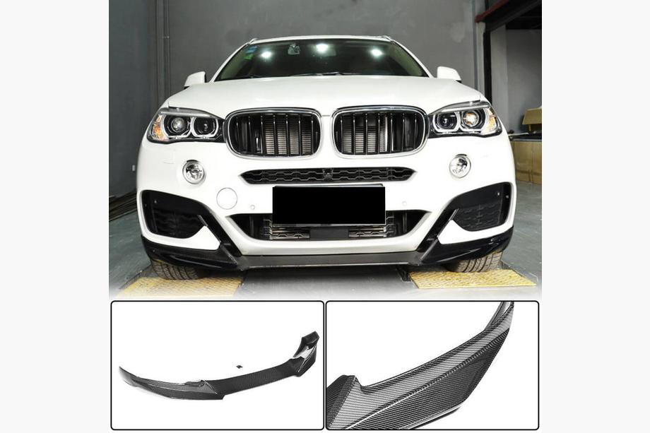 BMW X6 F16 2014–2019 Priekšējā bampera lūpas uzlika Lip (M-Sport, oglekļa šķiedra) Image