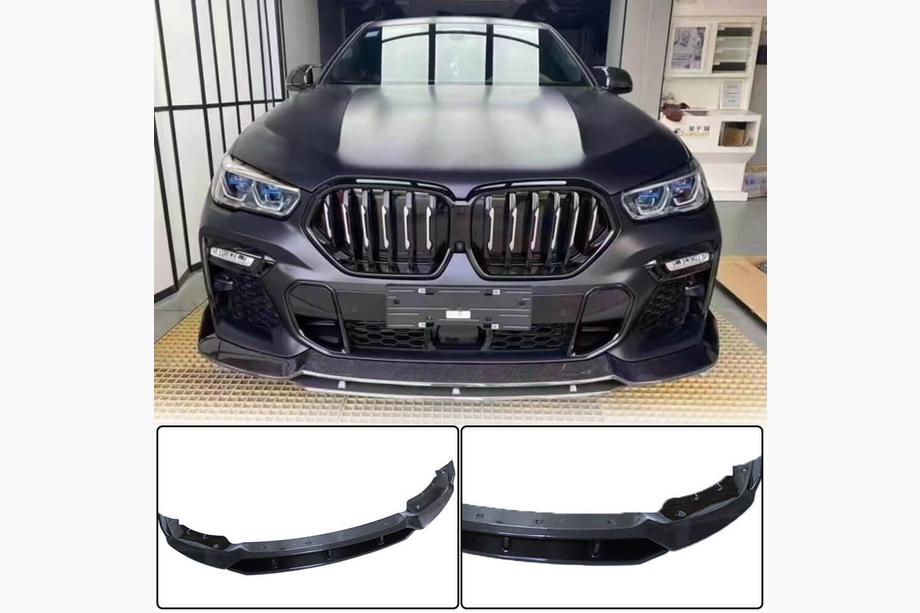 BMW X6 G06 2019–2027 Priekšējā bampera lūpa Lip (M-Sport 2018-2022, karbonšķiedra) Image