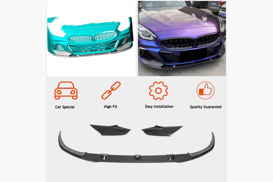 BMW Z4 (G29) 2018– Priekšējā bampera lūpas spoilers Carbon V6 (M-Sport) Foto 2