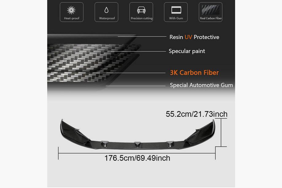 BMW Z4 (G29) 2018– Priekšējā bampera lūpas spoilers Carbon V6 (M-Sport) Foto 6