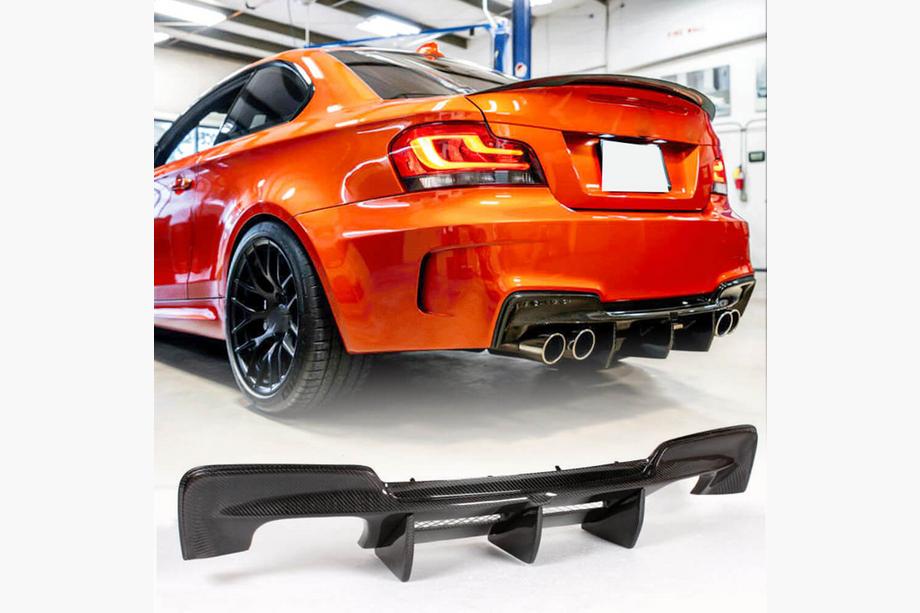 BMW 1. sērija E81/E82/E87/E88 2004–2011 Aizmugurējā bampera difuzors (1M E82, oglekļa šķiedra) Image