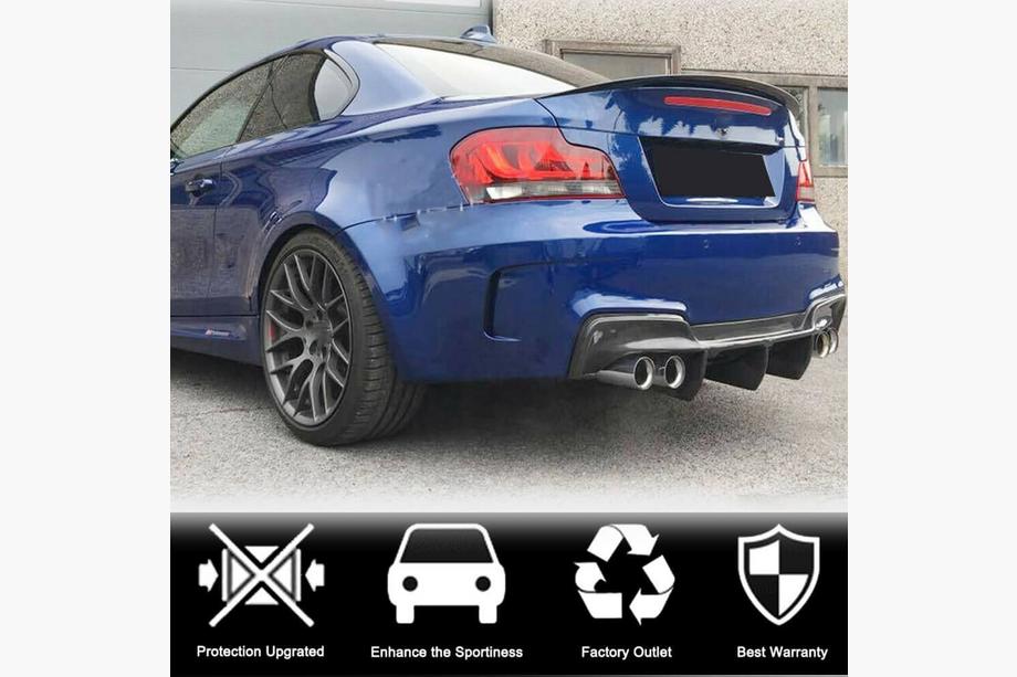 BMW 1. sērija E81/E82/E87/E88 2004–2011 Aizmugurējā bampera difuzors FRP (1M E82) Foto 3