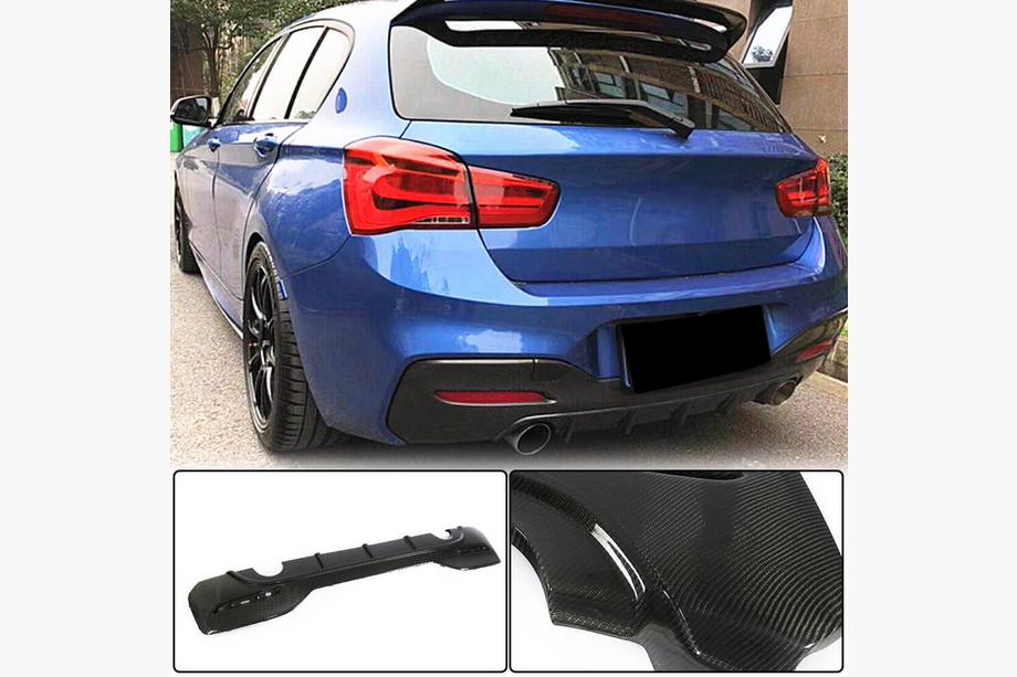 BMW 1. sērija F20/F21 2011–2019 Aizmugurējā bampera difuzors (M-Sport 2015-2019, oglekļa šķiedra) Foto 1