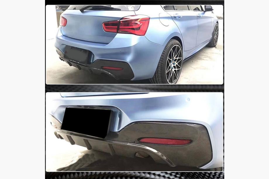BMW 1. sērija F20/F21 2011–2019 Aizmugurējā bampera difuzors (M-Sport 2015-2019, oglekļa šķiedra) Foto 3