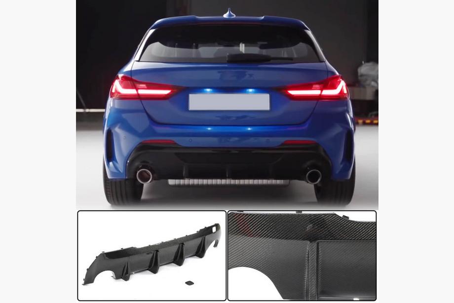 BMW 1. sērija F40 2019–2024 Aizmugurējā bampera difuzors (M-Sport, oglekļa šķiedra) Image