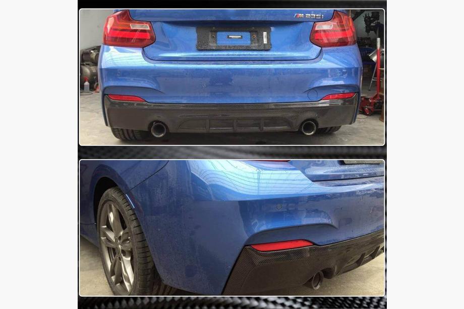 BMW 2. sērija F22/F23 2014–2021 Aizmugurējā bampera difuzors V1 (F22/F23 M-Sport, oglekļa šķiedra) Foto 3