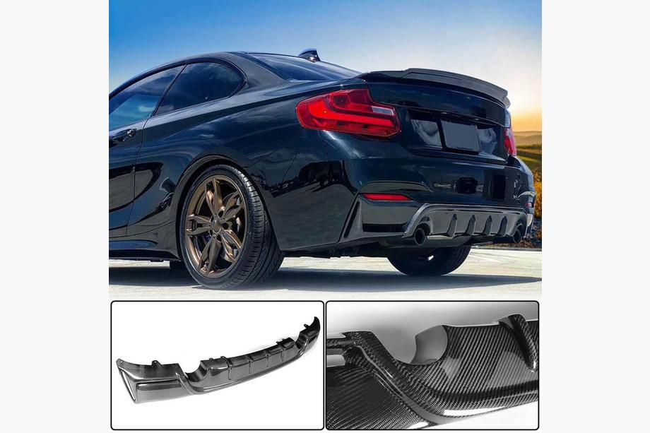 BMW 2. sērija F22/F23 2014–2021 Aizmugurējā bufera difuzors V4 (F22/F23 M-Sport, karbons) Foto 2