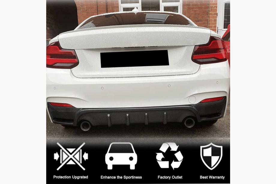 BMW 2. sērija F22/F23 2014–2021 Aizmugurējā bufera difuzors V4 (F22/F23 M-Sport, karbons) Foto 3