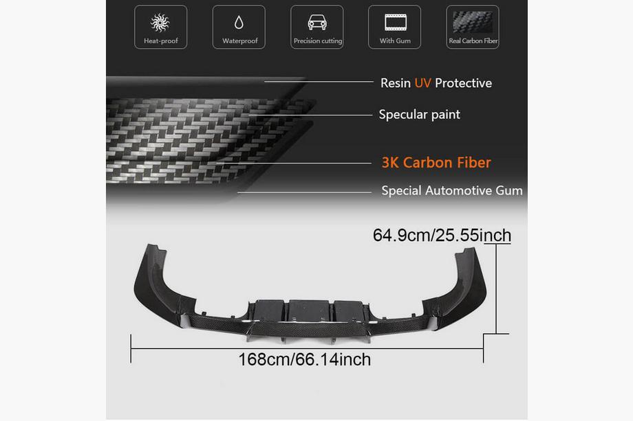 BMW 2. sērija F22/F23 2014–2021 Aizmugurējā bampera difuzors V2 (F87 M2/M2C, oglekļa šķiedra) Foto 5