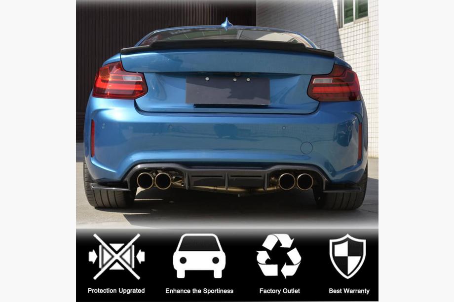 BMW 2. sērija F22/F23 2014–2021 Aizmugurējā bampera difuzors V3 (F87 M2/M2C, oglekļa šķiedra) Foto 2