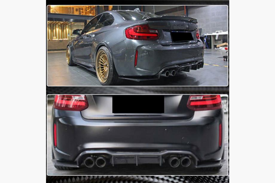 BMW 2. sērija F22/F23 2014–2021 Aizmugurējā bampera difuzors V3 (F87 M2/M2C, oglekļa šķiedra) Foto 3