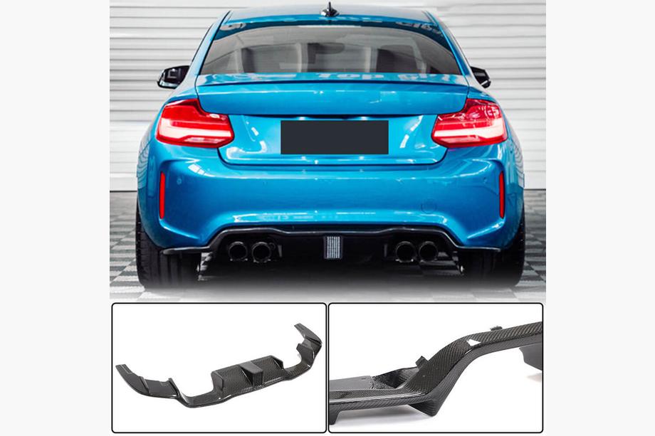 BMW 2. sērija F22/F23 2014–2021 V7 aizmugurējā bufera difuzors (F87 M2/M2C, oglekļa šķiedra) Image