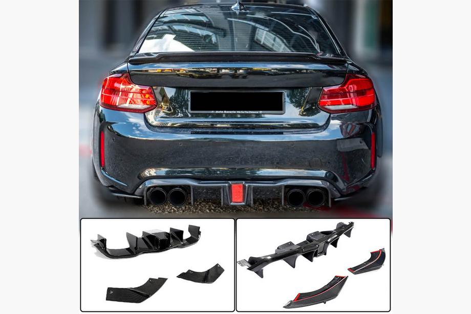 BMW 2. sērija F22/F23 2014–2021 V8 aizmugurējā bufera difuzors (F87 M2/M2C, carbon) Foto 1