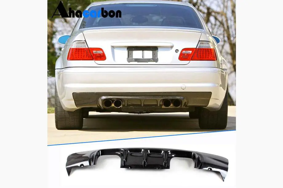 BMW 3. sērija E46 1998–2006 Aizmugurējā bampera difuzors V3 (M3, oglekļa šķiedra) Foto 1