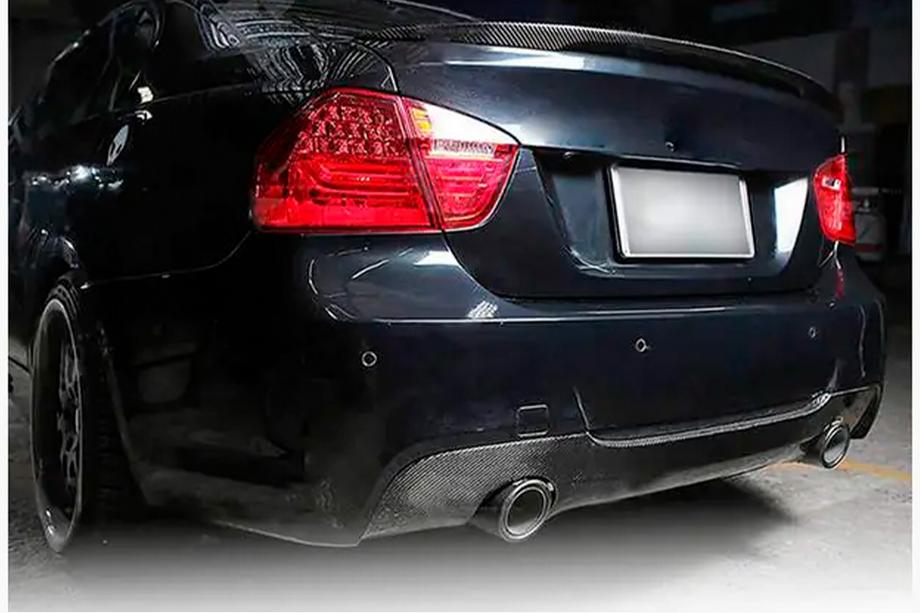 BMW 3. sērija E90/E91 2005–2011 Aizmugurējā bampera difuzors V3 (E90 M-Sport, oglekļa šķiedra) Foto 5