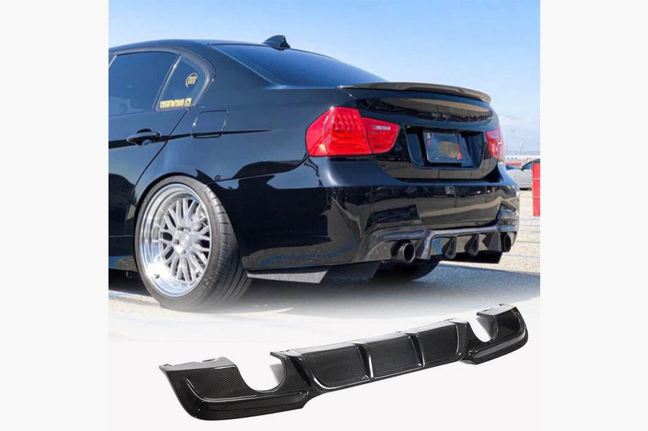 BMW 3. sērija E90/E91 2005–2011 Aizmugurējā bampera difuzors V1 (E90 M-Sport, karbons) Image
