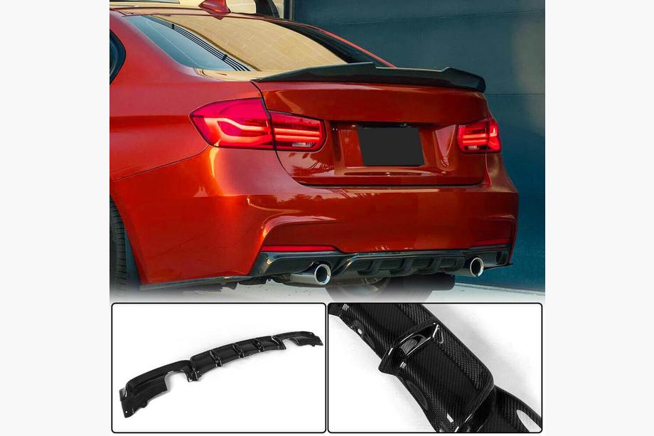 BMW 3. sērija F30/F31 2012–2019 Aizmugurējā bufera difuzors, oglekļa šķiedra V2 (M-Sport) Foto 1