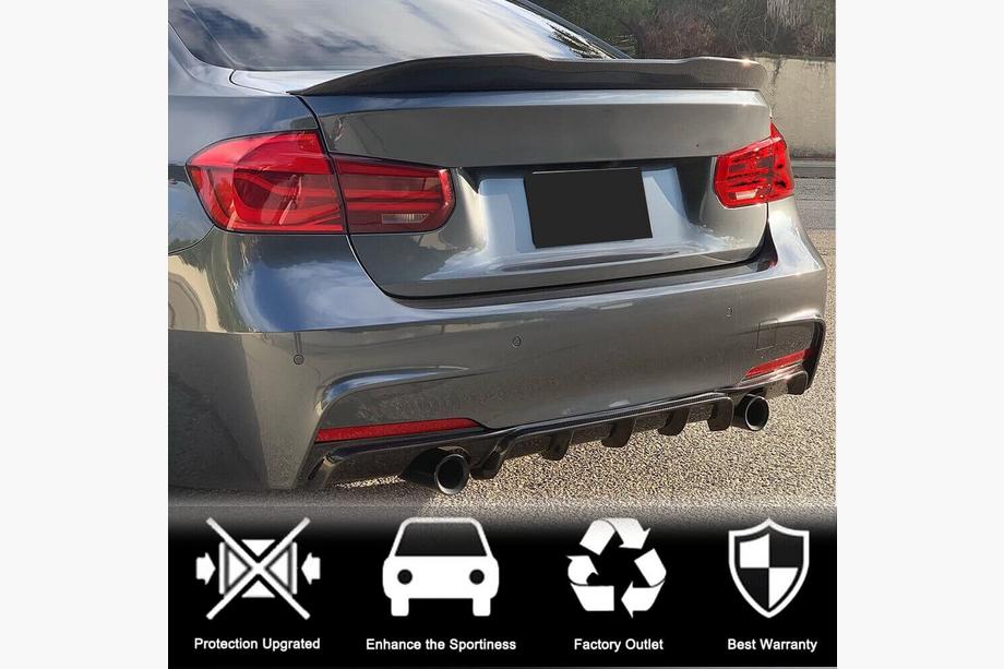 BMW 3. sērija F30/F31 2012–2019 Aizmugurējā bufera difuzors, oglekļa šķiedra V2 (M-Sport) Foto 2