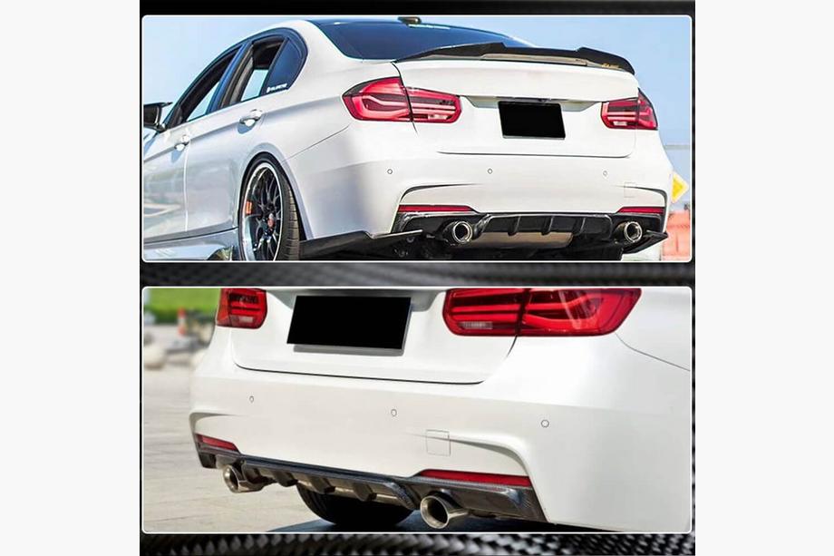 BMW 3. sērija F30/F31 2012–2019 Aizmugurējā bufera difuzors, oglekļa šķiedra V2 (M-Sport) Foto 3