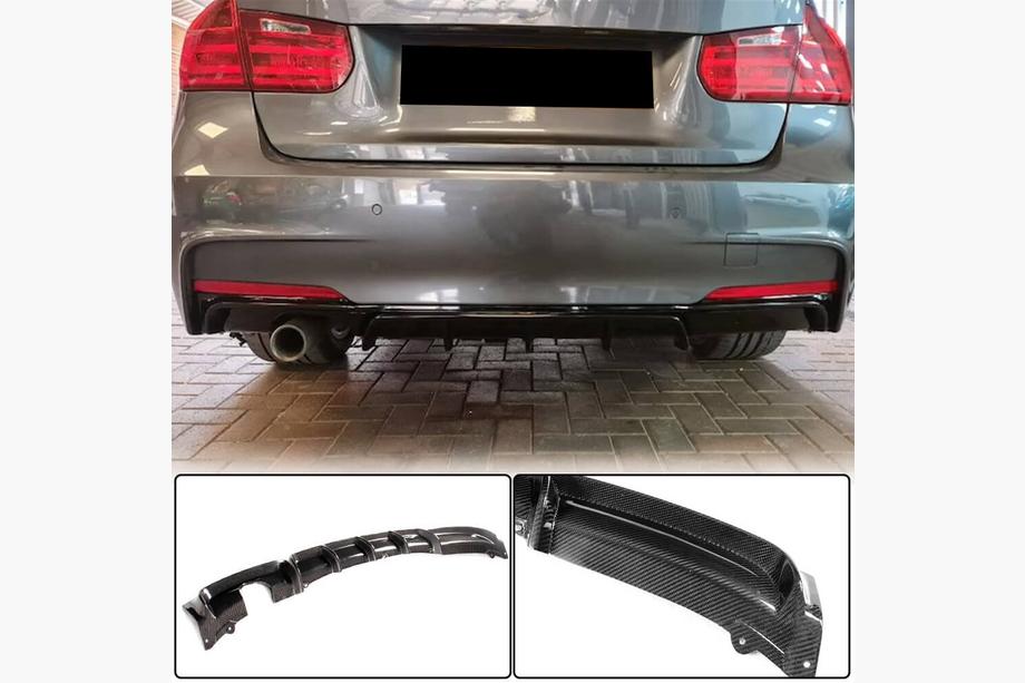 BMW 3. sērija F30/F31 2012–2019 Aizmugurējā bampera difuzors V3 (F30 M-Sport, oglekļa šķiedra) Image