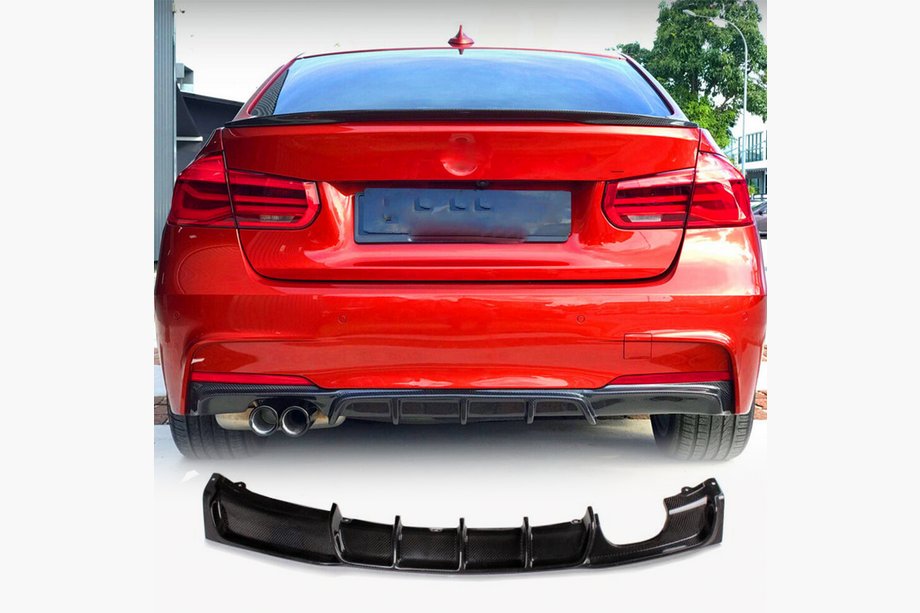 BMW 3. sērija F30/F31 2012–2019 Aizmugurējā bampera difuzors FRP V8 (M-Sport) Foto 1