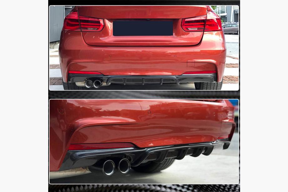 BMW 3. sērija F30/F31 2012–2019 Aizmugurējā bampera difuzors FRP V8 (M-Sport) Foto 3