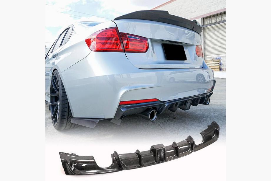 BMW 3. sērija F30/F31 2012–2019 Aizmugurējā bampera difuzors Carbon V9 (M-Sport) Foto 2