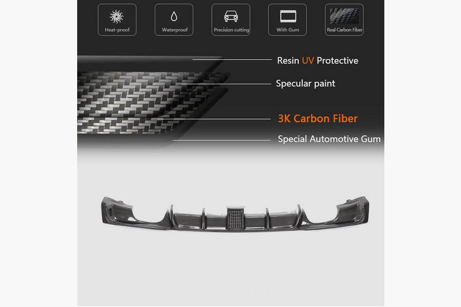 BMW 3. sērija F30/F31 2012–2019 Aizmugurējā bampera difuzors Carbon V9 (M-Sport) Foto 7