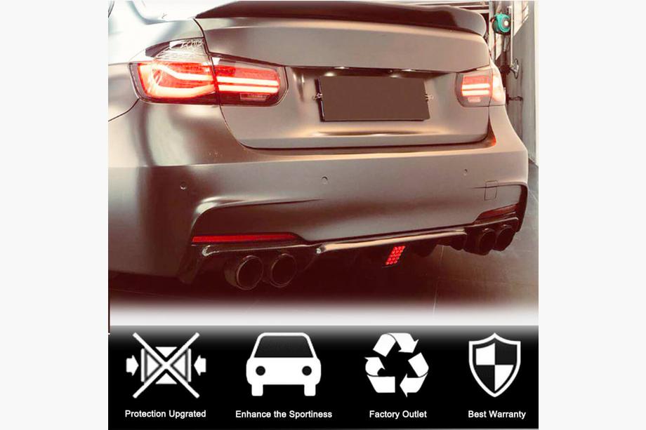 BMW 3. sērija F30/F31 2012–2019 Aizmugurējā bampera difuzors Carbon V9 (M-Sport) Foto 11