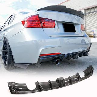 Aizmugurējā bampera difuzors V2 (F30 M-Sport, oglekļa šķiedra) BMW 3. sērija F30/F31 2012–2019 foto 1