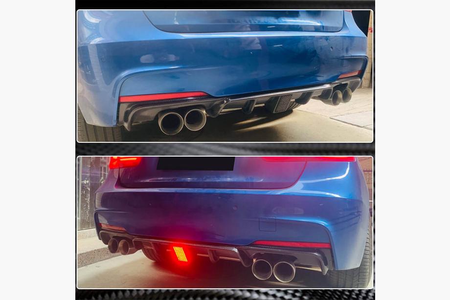 BMW 3. sērija F30/F31 2012–2019 Aizmugurējā bampera difuzors V2 (F30 M-Sport, oglekļa šķiedra) Foto 12