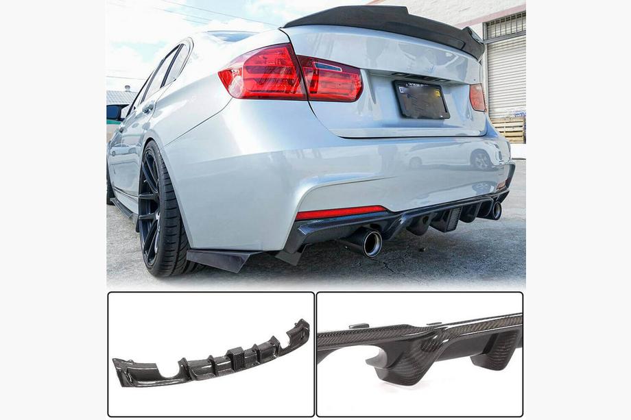 BMW 3. sērija F30/F31 2012–2019 Aizmugurējā bampera difuzors V2 (F30 M-Sport, oglekļa šķiedra) Foto 14