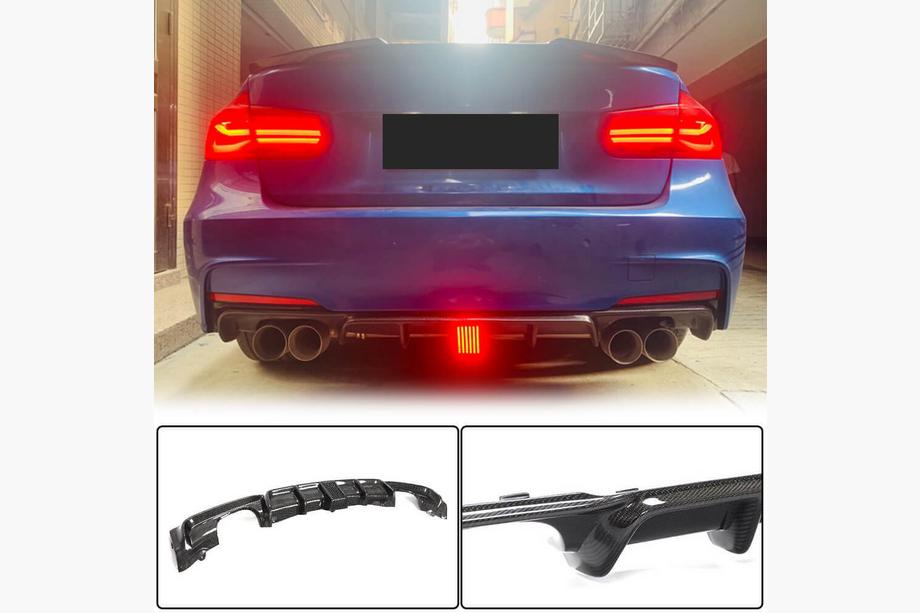 BMW 3. sērija F30/F31 2012–2019 Aizmugurējā bampera difuzors V2 (F30 M-Sport, oglekļa šķiedra) Foto 16
