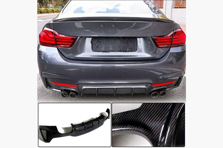 BMW 4 sērija F32/F33/F36 2012–2020 Aizmugurējā bampera difuzors V1 (M-Sport, oglekļa šķiedra) Foto 1