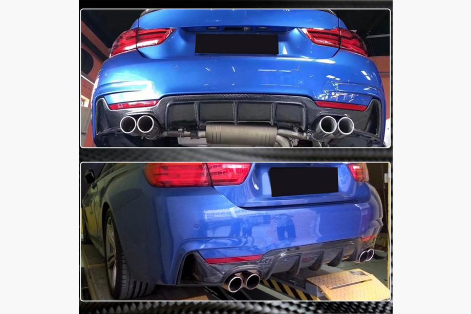 BMW 4 sērija F32/F33/F36 2012–2020 Aizmugurējā bampera difuzors V1 (M-Sport, oglekļa šķiedra) Foto 3