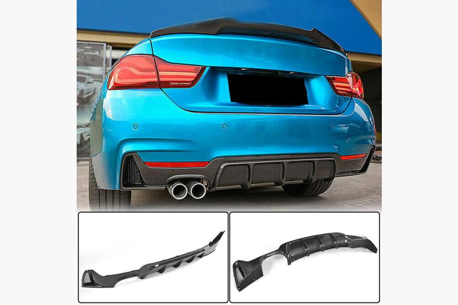 BMW 4 sērija F32/F33/F36 2012–2020 Aizmugurējā bampera difuzors V2 (M-Sport, oglekļa šķiedra) Foto 1