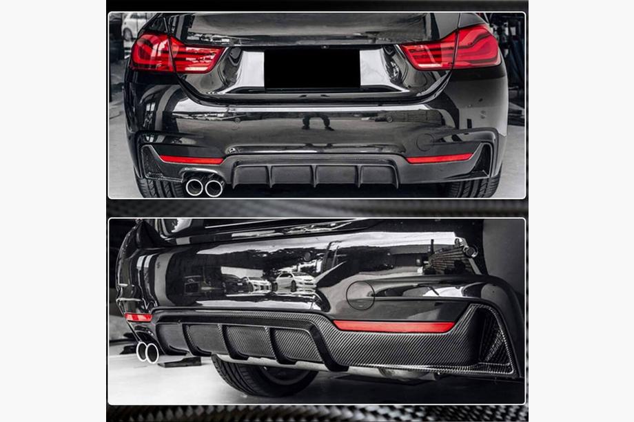 BMW 4 sērija F32/F33/F36 2012–2020 Aizmugurējā bampera difuzors ABS karbons V5 (M-Sport) Foto 3