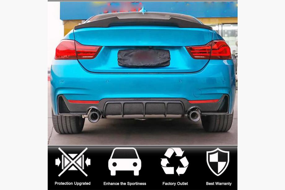 BMW 4 sērija F32/F33/F36 2012–2020 Aizmugurējā bufera difuzors FRP V6 (M-Sport) Foto 3
