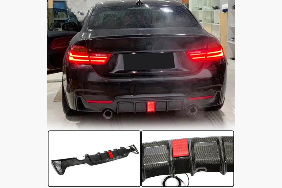 BMW 4 sērija F32/F33/F36 2012–2020 Aizmugurējā bampera difuzors V7 (M-Sport, karbons) Foto 5